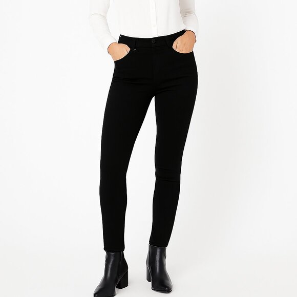 JAC Jacqueline Conair Black Skinny Jeans Designer Chic  Made In Canada Size 6 - Picture 1 of 6